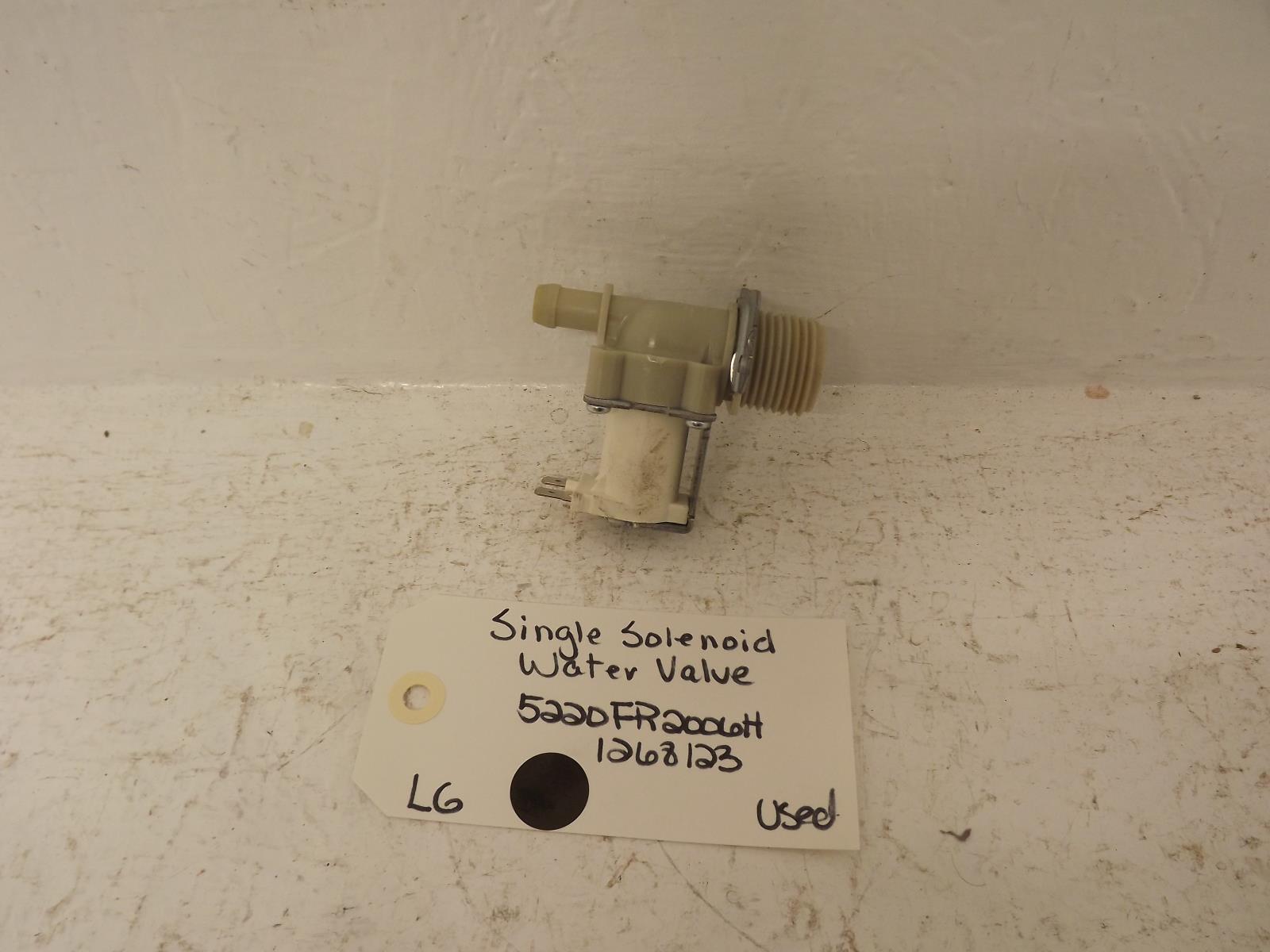 LG Washer 5220FR2006H 1268123 Single Solenoid Water Valve Used LG Washer 5220FR2006H 1268123 Single Solenoid Water Valve Used